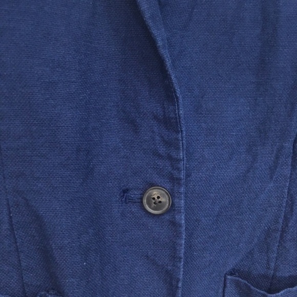 Old Navy Blazer Linen Blue Floral Lined Pockets - Picture 7 of 8